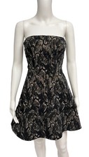 Express Women's strapples Black & Gold Sparkly Bouffant Cocktail Dress Size 0