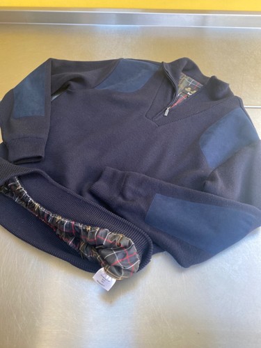 Barbour Storm Mens XXL 50in Blue Waterproof Merino Wool Lined Jumper Top