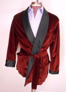 red velvet smoking robe