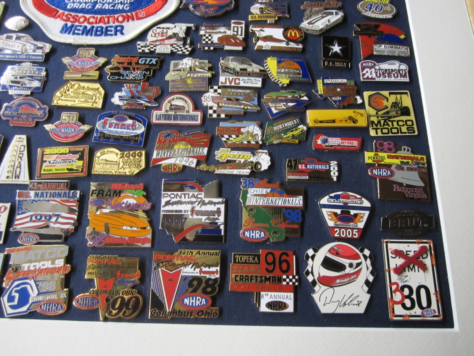 NHRA Original 1980's thru 2000's Custom Made 114 Pins Drag Racing Framed Set. eBay