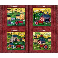 3 Yards Quilt Cotton Fabric - Print Concepts Farmall Country Farm Pillow Panel