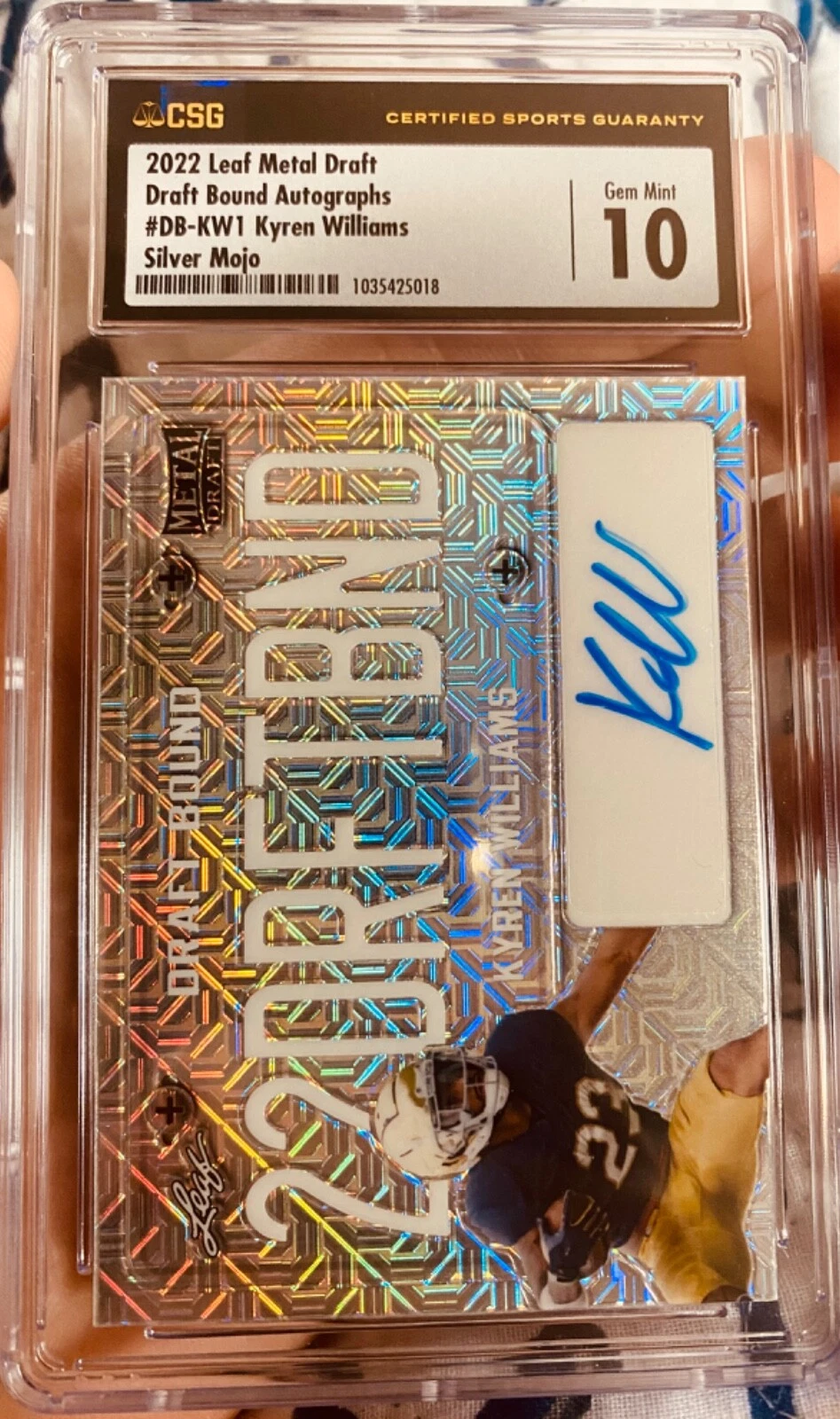 Kyren Williams Leaf Metal Draft Draft Bound Autographs #DBKW1 Purple Mojo