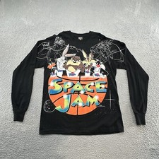VTG Space Jam Looney Tunes 1996 Long Sleeve T Shirt 90s SZ L Very Nice Shape 