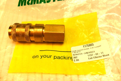 Quick-Disconnect Sockets   0.25 Compact by 0.25 NPIF  McMaster-Carr Brass New