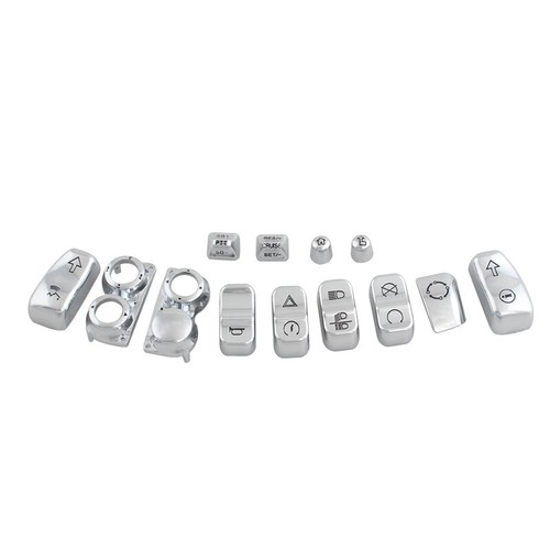 13pcs Chrome Switch Housing Button Caps For Harley Street Glide FLHX/I 2014-2022 - Picture 6 of 17