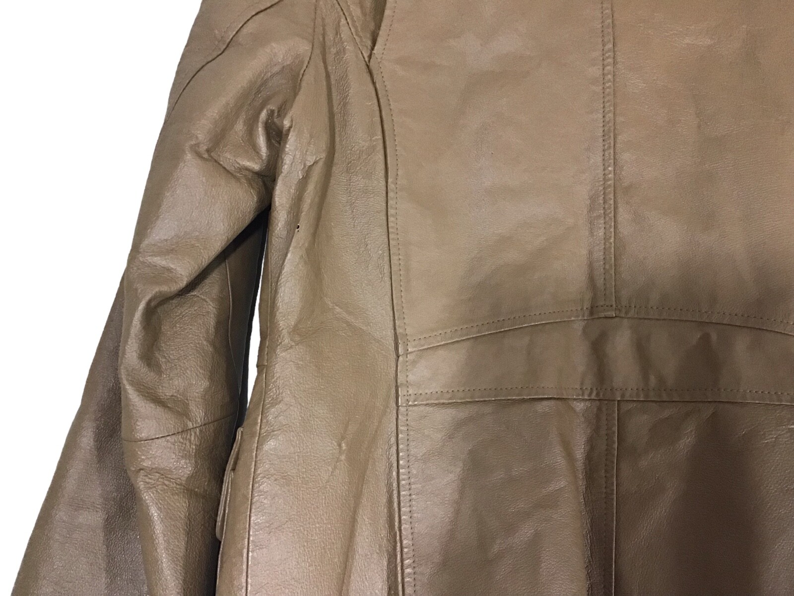 Phase Two Brown Leather Jacket Medium - image 3