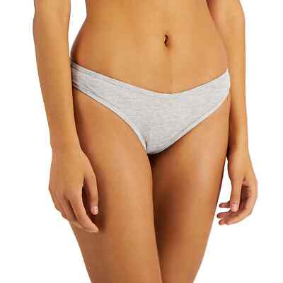 Jenni Women's Ribbed Thong Panty, Sleep Grey Heather NWT Large