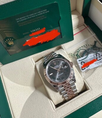 2024 Brand New Rolex Datejust 41mm 126331 Rose Gold 2Tone Wimbledon Complete Set