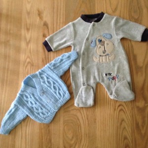 knitted baby grow