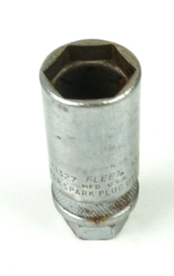 Fleet 13/16'' 6 Point Deep Chrome Spark Plug Socket 3/8'' Drive 1327 USA Vintage