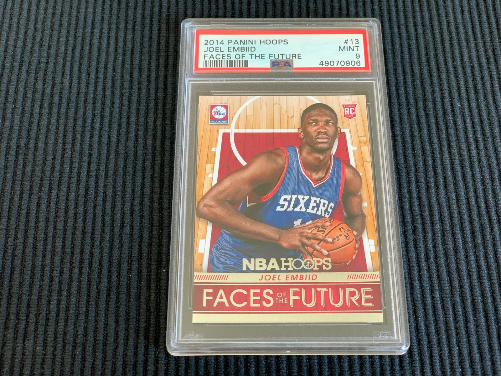 2014/15 PANINI HOOPS #13 JOEL EMBIID  *ROOKIE FACES FUTURE PSA 9 MINT*  76ERS