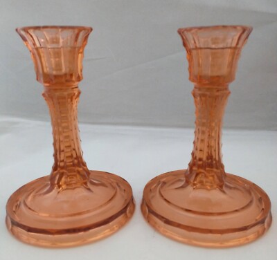 Casa Glass Candle Stick -Extra Small- Peach