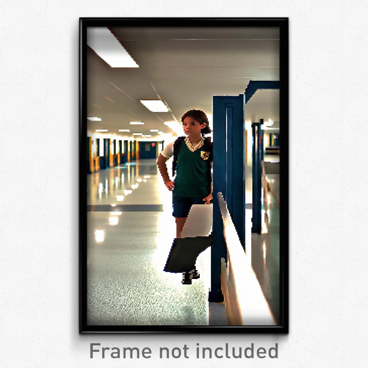 Pixel Art Poster - Cool Middle School (8 Bit Psychedelic Video Game Print)