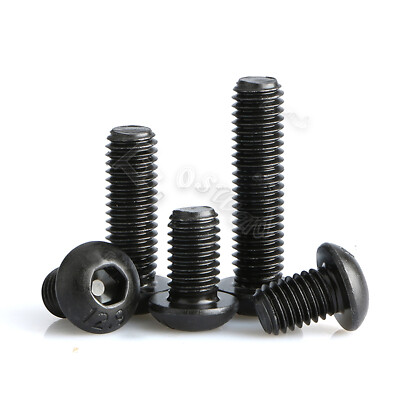 Linsenkopfschrauben DIN 7380 - 10,9 Stahl Schwarz ISK Innensechskant M1,6 - M12