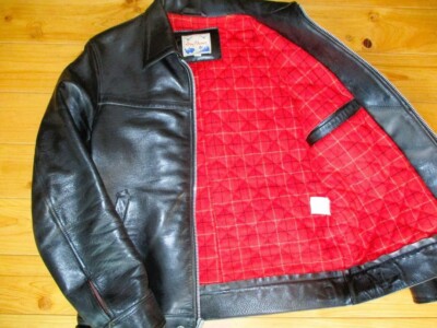 Dry Bones Horsehide Leather Single Riders Blouson Jacket men 38 M