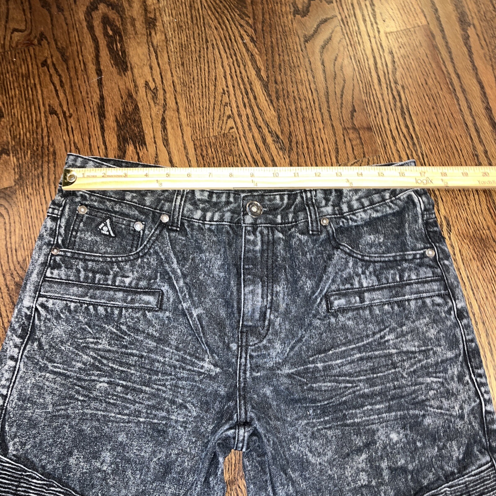 DNM Collection Original Size 34 Men Mid Rise Shorts Jeans Black Stone Wash Denim - View 7