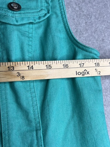 Christopher Banks Vest Medium Teal Bling Button Women's Western Casual Southwest - Picture 3 of 10