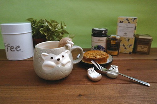 Japan Style Kawaii Hedgehog Spoon Coffee Spoon Ceramic Spoon 03498 - Imagen 2 de 2