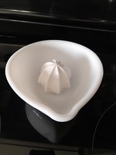 Vintage White Milk Glass Juicer Attachment w/Porcelain Reamer For Standing Mixer
