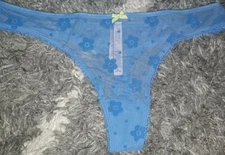 VS logo mesh thong NEW size medium blue floral