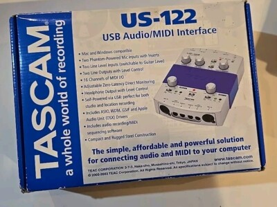 Tascam US-122 - 2 Channel - USB Audio MIDI Interface DJ Mixer 