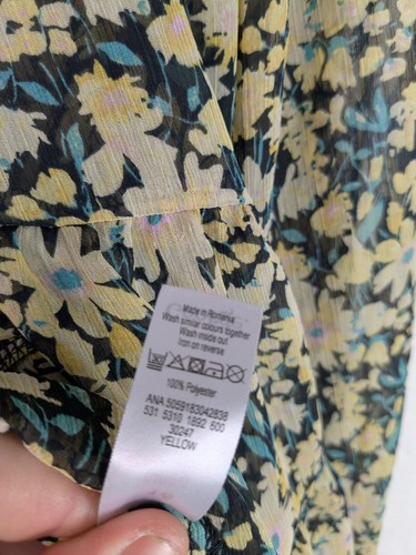 George ladies size 16 floral print long sleeve elastic cuff top blouse New - Picture 5 of 10