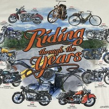 VintageT Shirt Size  1997 Riding Through the Years Bicycle Motorcycle Graphic