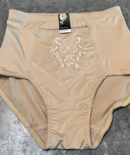 VTG second skin Nylon snug fit sz L Tummy Control Panties Front Pocket Stretch
