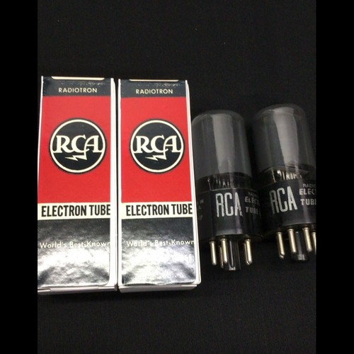 GREAT PAIR RCA 6V6GT Smoked Glass DD Getter Amplifier VACUUM TUBES D.9366