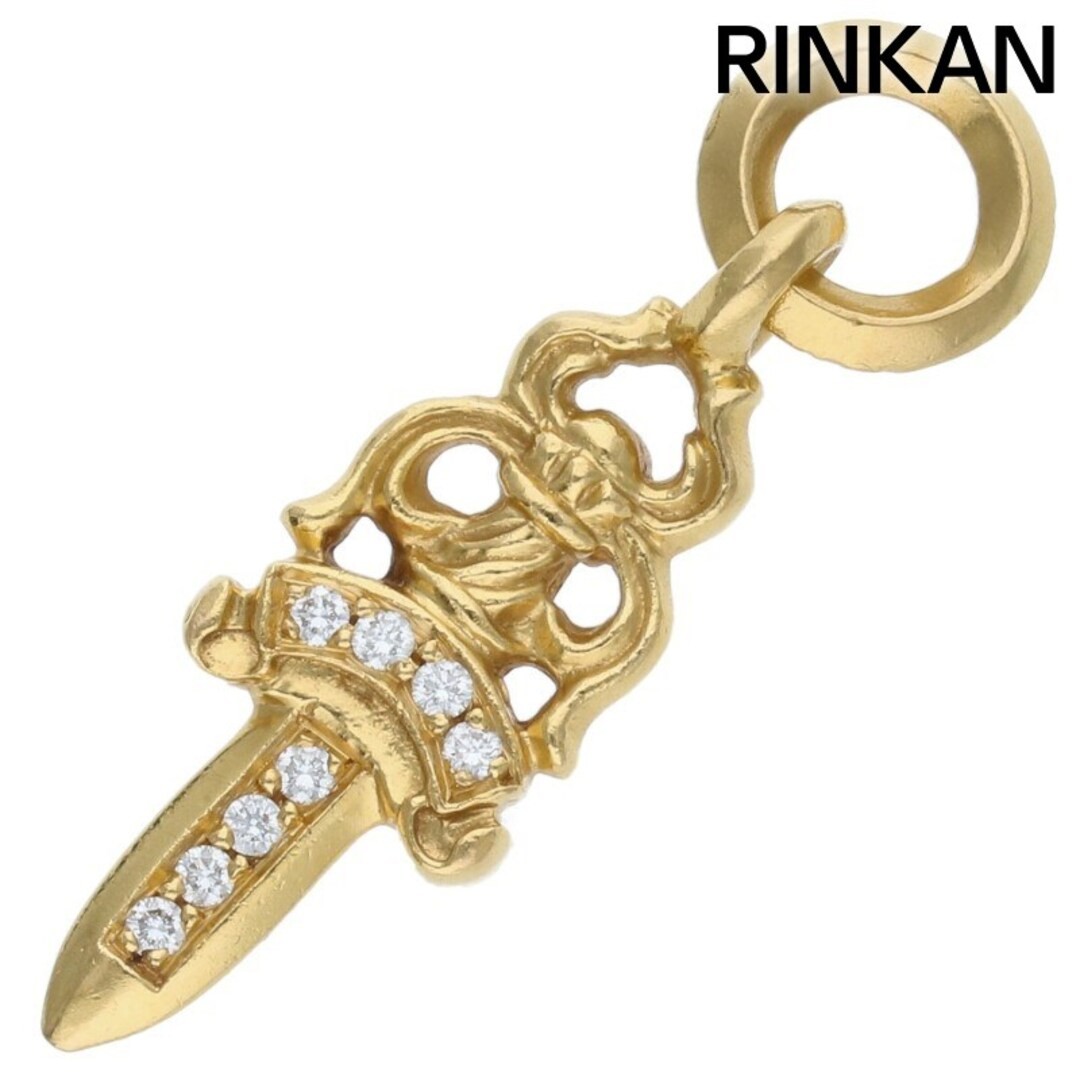 Chrome Hearts 22k #5Dagger P DMND #5 Dagger Charm Pave Diamond Gold Used afd2e98