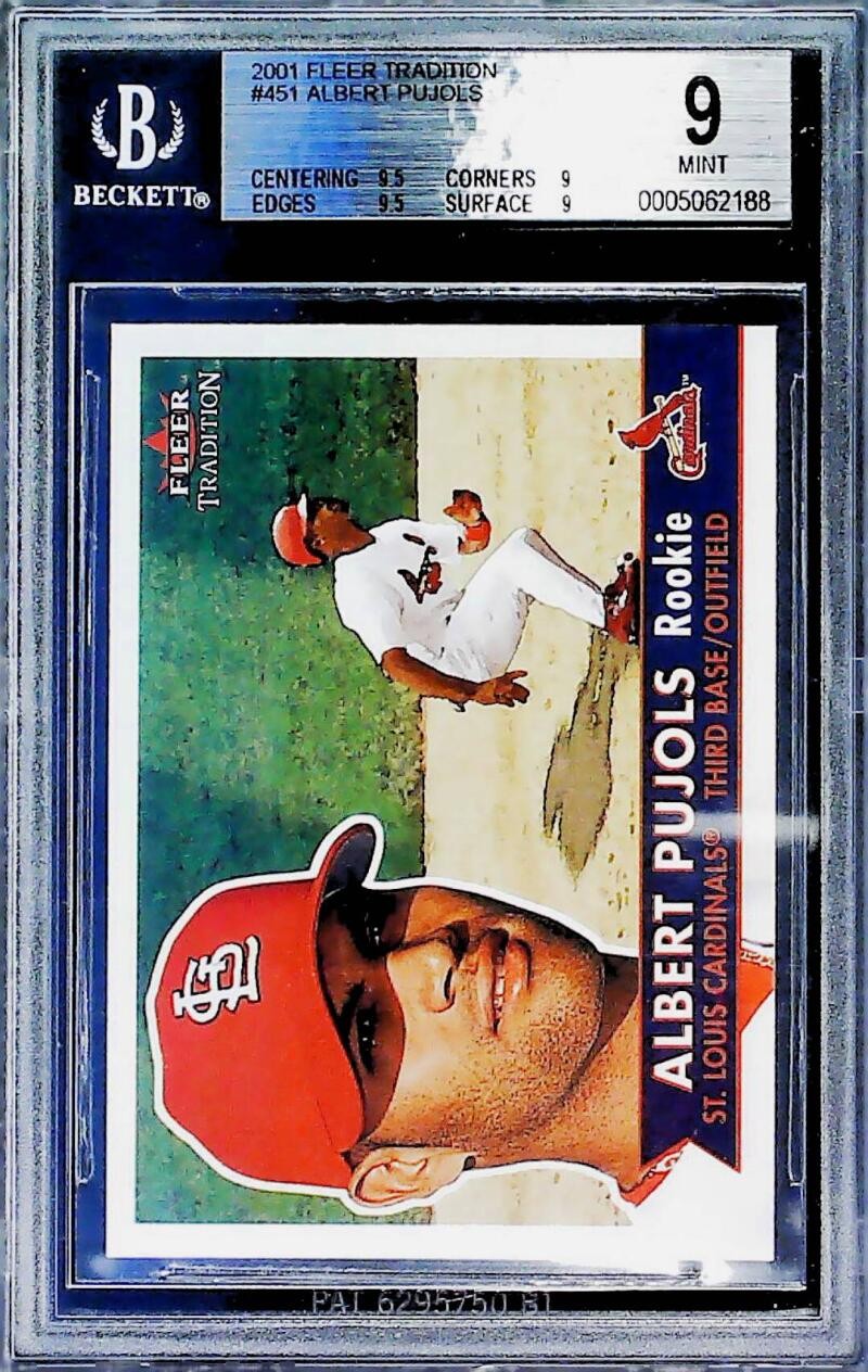 2001 Fleer Tradition #451 Albert Pujols St. Louis Cardinals BGS 9 Mint