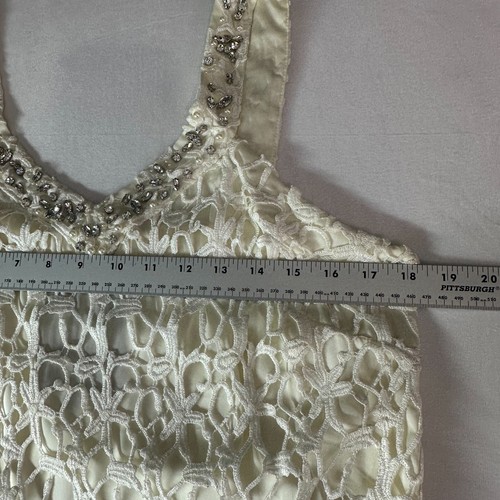 Pearl Georgina Chapman of Marchesa Beautiful Lace Dress in Cream Sz 12 pearls - Picture 11 of 21