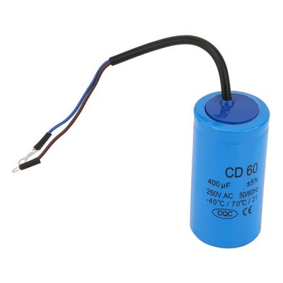 Hot CD60 Run Capacitor 250V AC 400uF 50/60Hz With Wire Run Round Capacitor For