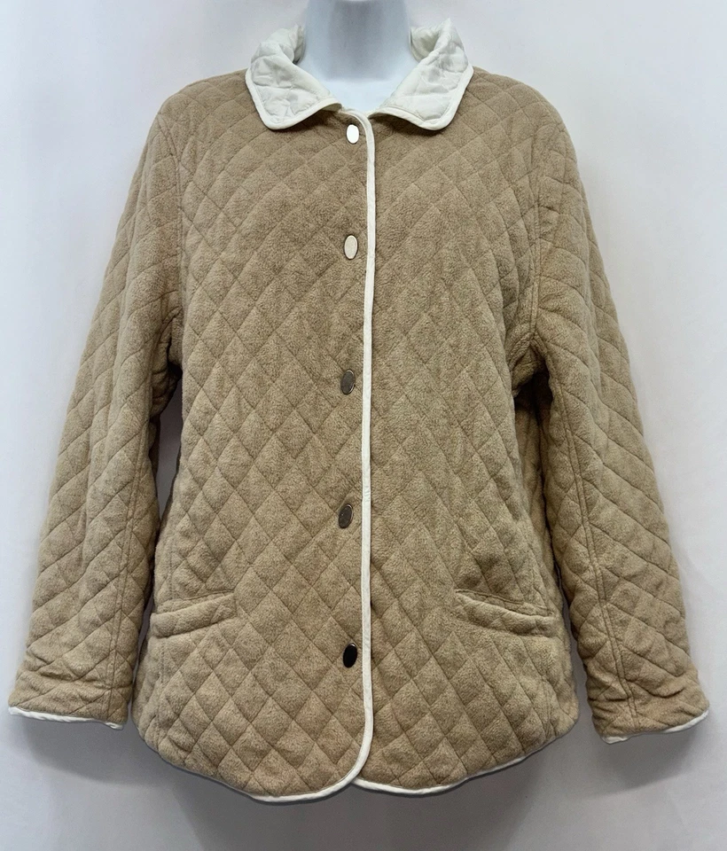 Chaqueta de vellón/softshell acolchada con botones a presión reversible talla M vintage para mujer Foto 4 de 4