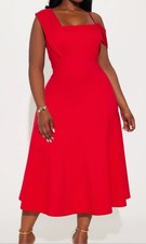 NWT Fashion Nova  Midi Dress - Red Size 2X