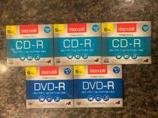 Maxell Maxdata CD-R  DVD-R Lot Of Five New Free Shipping 