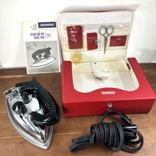 GE Universal Steam & Dry Travel Iron Kit Model 15 UI-16T Case Accessories, Works