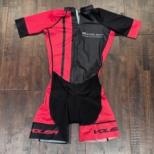 VOLER Womens XS Short Sleeve Tri Skinsuit Cycling Triathlon Race Suit Pink Black