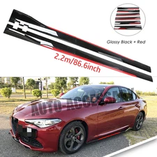 For Alfa Romeo G Glossy Black Look 86.6" Side Skirt Extension Spoiler Splitter