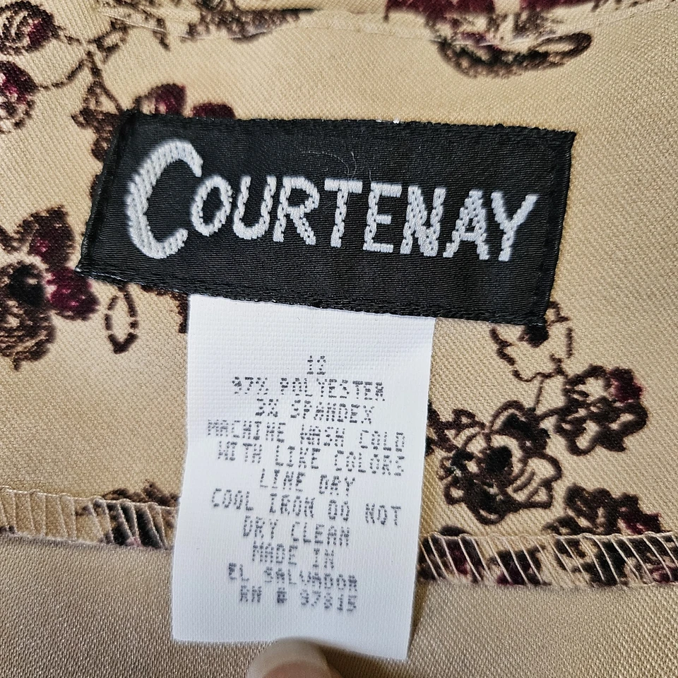 Falda Floral Courtenay Vintage Años 90 Púrpura y Marrón Talla 12 Femenina Oscura Academia Foto 4 de 4