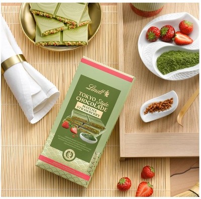 Lindt Chocolate Tokyo Style Matcha Strawberry 145g - Ship from