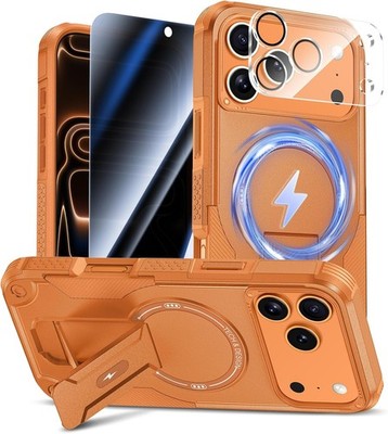iPhone 17 Pro Max Case with Privacy Tempered Glass Screen Protector & Camera Len