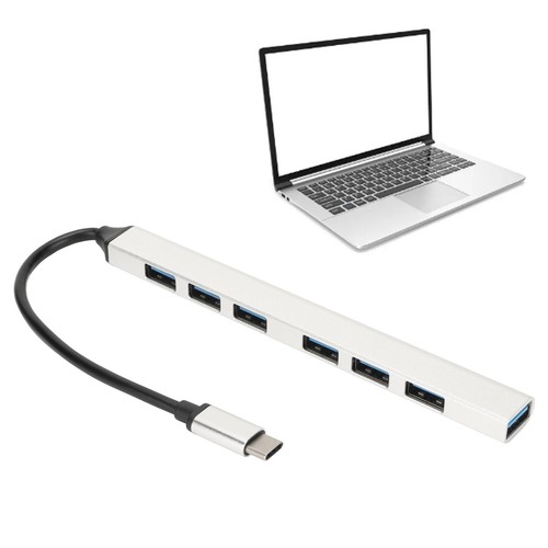 7 Port USB Hub 5Gbps 1 USB3.0 6 USB2.0 Simple Design Multiport USB Hub Split NEW - Afbeelding 6 van 12