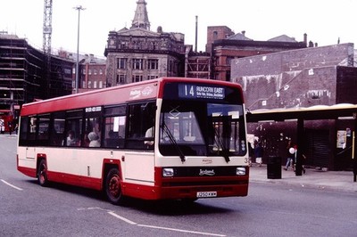 1980er Original Bus Dia Halton Transport HTN27 14Runcorn East J250 KWM Ref 8974