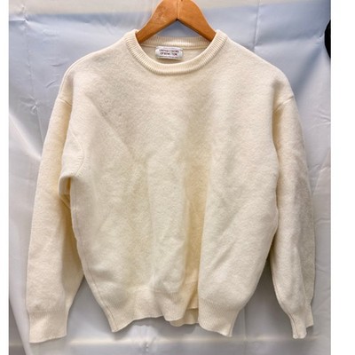 United Colors of Benetton 80s/90s Lambswool Crewneck Sweater Ivory Made in Italy