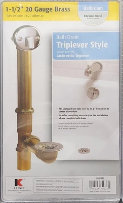 THE KEENEY Keeney 606RB Trip Lever with Chrome & Brass Pipe Bath Drain Assembly, 1-1/2-in