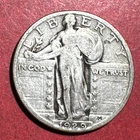 1929 US Standing Liberty SILVER Quarter! "Philadelphia" Mint! VG! Old US Coin!