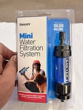 Sawyer MINI Water Filter SP128 Blue – New Sealed – 100k Gallons Camping Hiking