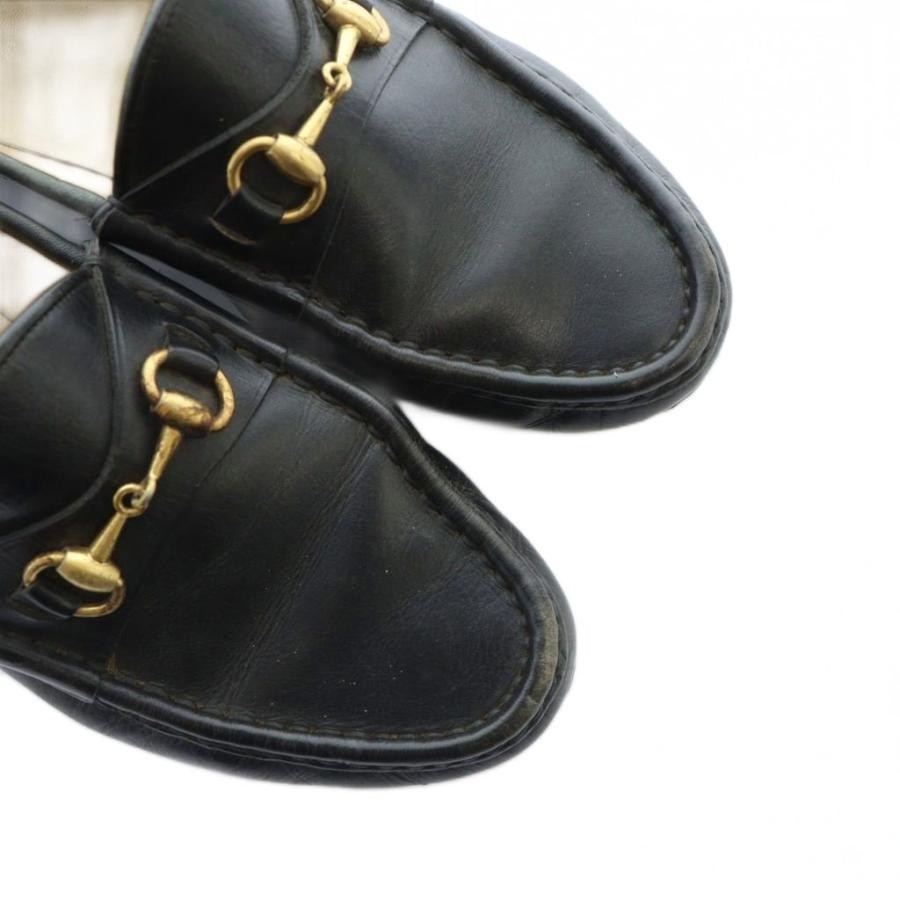 GUCCI Horsebit Leather Loafers Dress Shoes Size:35/JP:22 Black 141113K Authentic thumbnail 3