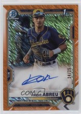 2021 Bowman Chrome Prospect Orange Shimmer Refractor 24/25 Pablo Abreu Auto 03ox
